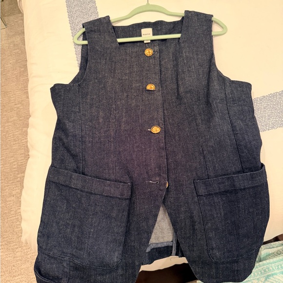Maeve Tops - NWT Maeve Denim Sleeveless Vest with Pockets